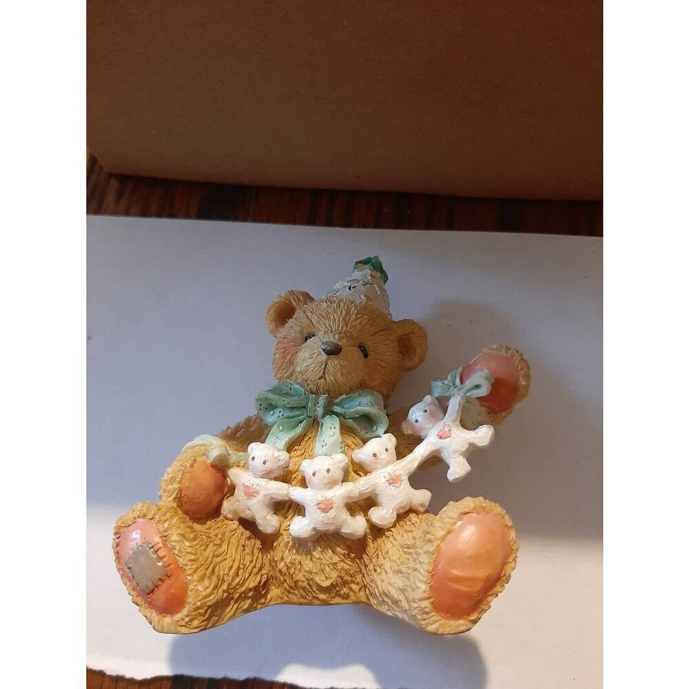 Vintage 1992 Cherished Teddies Unfolding Happy Wishes Four You 4th Birthday